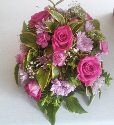 Pinky Promise - Pretty pinks and lilacs in a hand tied bouquet - perfect to order for same day delivery for any occasion
